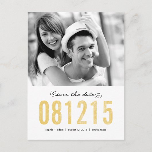 NUMMER Save the Date Postkarte (Vorderseite)