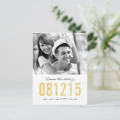NUMMER Save the Date Postkarte (Stehend Vorderseite)