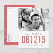 NUMMER Save the Date Postkarte (Vorne/Hinten)