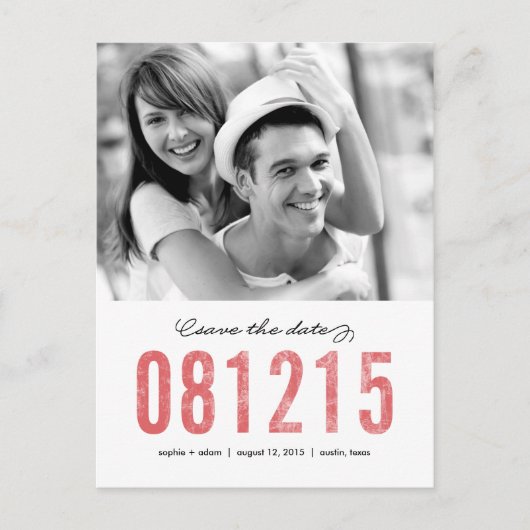 NUMMER Save the Date Postkarte (Vorderseite)