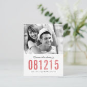 NUMMER Save the Date Postkarte (Stehend Vorderseite)