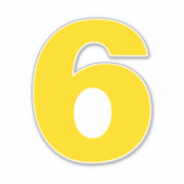 Nummer sechs Gold- und Weißaufkleber Aufkleber (Vorderseite)