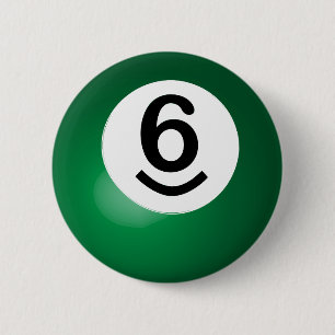 Nummer sechs grüne Pool-Schaltfläche Button
