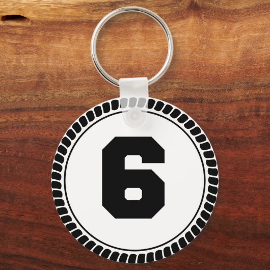 Nummer sechs Kreis Schlüsselanhänger (Vorderseite)