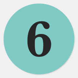 Nummer sechs Planung liefert einfache 6 Aqua schwa Runder Aufkleber