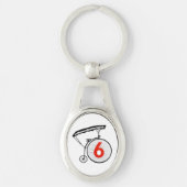 Nummer sechs schlüsselanhänger (Vorderseite)