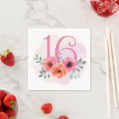 Nummer Sechzehn mit Blume Serviette (Beispiel)
