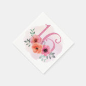 Nummer Sechzehn mit Blume Serviette (Ecke)