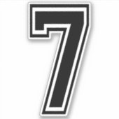 Nummer sieben 7 Schriftart Aufkleber (Vorderseite)