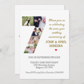 Nummer Sieben Foto Hochzeit Jahrestag Einladung (Vorne/Hinten)