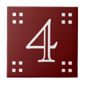 Nummer Tile - Handwerker Weiß auf Braun Fliese (Vorderseite)