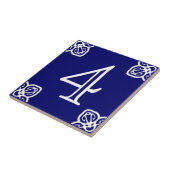 Nummer Tile - Spanisch weiß auf blau Fliese (Seite)