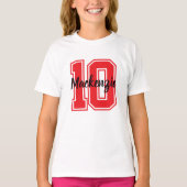 Nummer und Name personalisiert T-Shirt (Vorderseite)