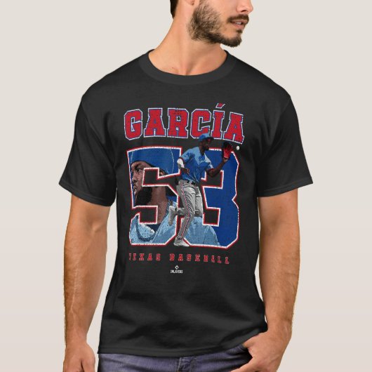Nummer und Portrait Adolis Garcia Texas MLBPA T-Shirt (Vorderseite)