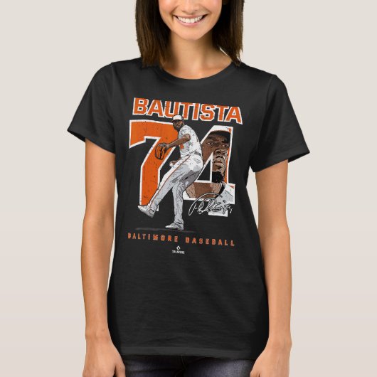 Nummer und Portrait Felix Bautista Baltimore MLBPA T-Shirt (Vorderseite)