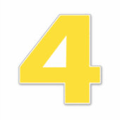 Nummer vier Gold- und Weißaufkleber Aufkleber (Vorderseite)