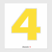 Nummer vier Gold- und Weißaufkleber Aufkleber (Blatt)