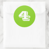 Nummer vier große runde grüne Sticker von Janz (Tasche)