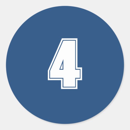 Nummer vier Planungen liefert einfache 4 Marine we Runder Aufkleber (Vorderseite)