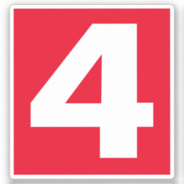 Nummer vier Rot-Weiß-Aufkleber Aufkleber