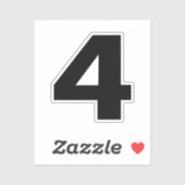 Nummer vier Schwarzweiß-Aufkleber Aufkleber (Blatt)