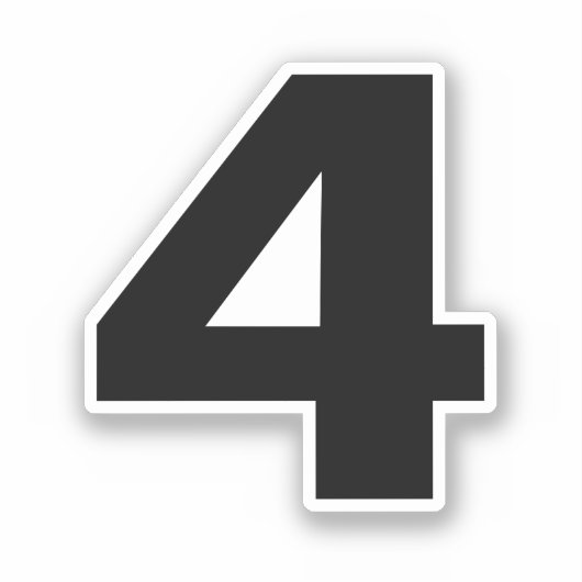 Nummer vier Schwarzweiß-Aufkleber Aufkleber (Vorderseite)