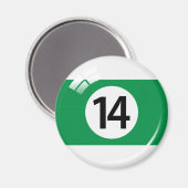 Nummer vierzehn Billardball-Kühlschrankmagnet Magnet (Vorderseite/Rückseite)