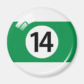 Nummer vierzehn Billardball-Kühlschrankmagnet Magnet (Vorne)