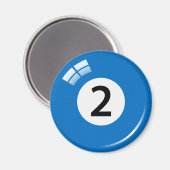 Nummer zwei Billardball-Kühlschrankmagnet Magnet (Vorderseite/Rückseite)