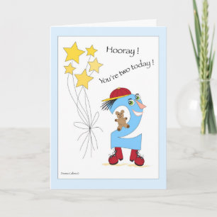 Nummer zwei Geburtstagskarte Karte