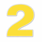 Nummer zwei Gold- und Weißaufkleber Aufkleber (Vorderseite)