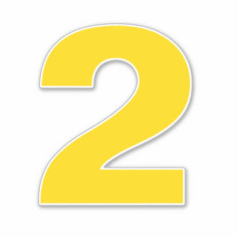 Nummer zwei Gold- und Weißaufkleber Aufkleber