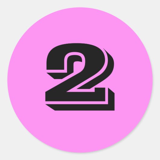 Nummer zwei große runde Violetkleber von Janz Runder Aufkleber (Vorderseite)