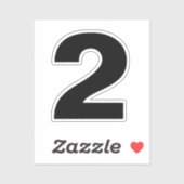 Nummer zwei Schwarzweiß-Aufkleber Aufkleber (Blatt)