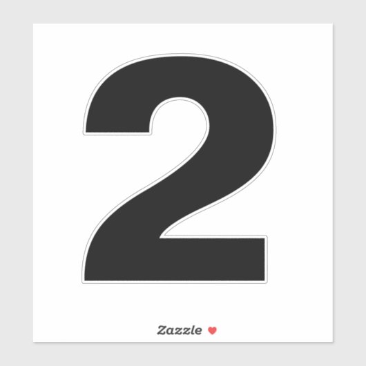 Nummer zwei Schwarzweiß-Aufkleber Aufkleber (Blatt)