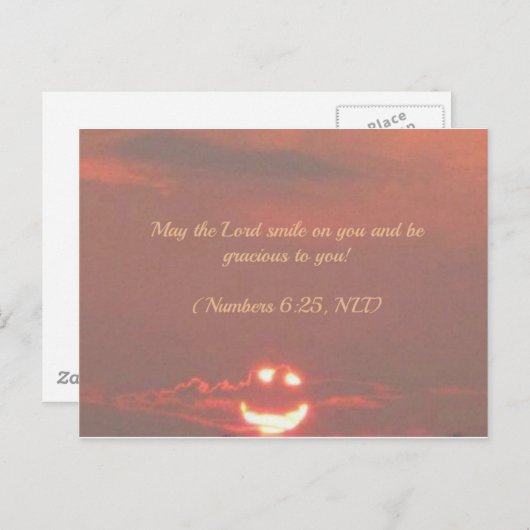 Nummeriert 6:25 Gesicht Postkarte (Vorne/Hinten)