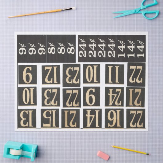 Nummerierte Kram-Zeitschriften-Elemente Seidenpapier (Basteln)