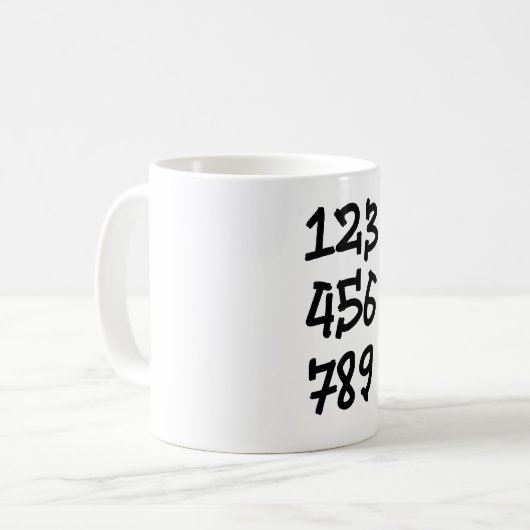 Nummern 123456789 kaffeetasse (Vorderseite Links)