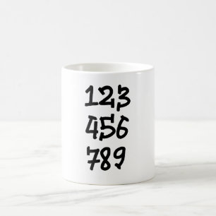 Nummern 123456789 kaffeetasse