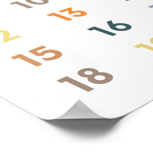 Nummern 1-20 poster (Ecke)