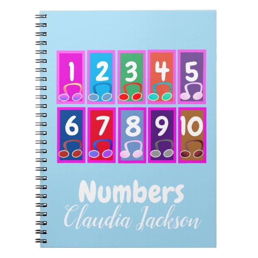 Nummern 1 bis 10 Frühmathematik-Notebook Notizblock (Vorderseite)