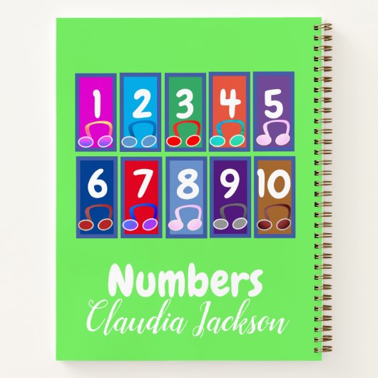 Nummern 1 bis 10 Frühmathematik-Notebook Notizblock (Rückseite)