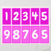 Nummern 1 bis 9 für Zehnenpaare (rosa) (Vorderseite)