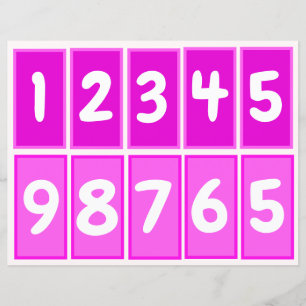 Nummern 1 bis 9 für Zehnenpaare (rosa)