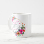 Nummern 6:24-26 Christlicher rosa Blumenkranz Kaffeetasse (Vorderseite Links)