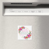 Nummern 6:24-26 Christlicher rosa Blumenkranz Magnet (In Situ (Geschirrspüler))