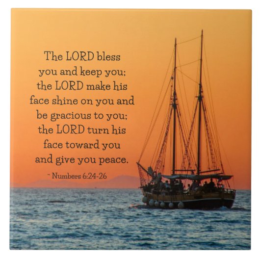 Nummern 6 24-26 Der Herr segne dich und behalte di Fliese (Vorderseite)