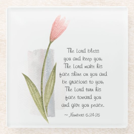 Nummern 6:24-26 Der Herr segne dich und Behalte di Glasuntersetzer (Vorderseite)