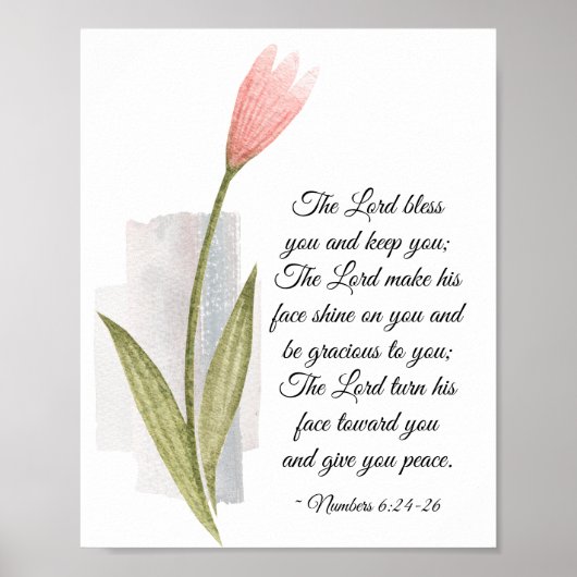 Nummern 6:24-26 Der Herr segne dich und Behalte di Poster (Vorne)