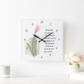 Nummern 6:24-26 Der Herr segne dich und Behalte di Quadratische Wanduhr (Zuhause)